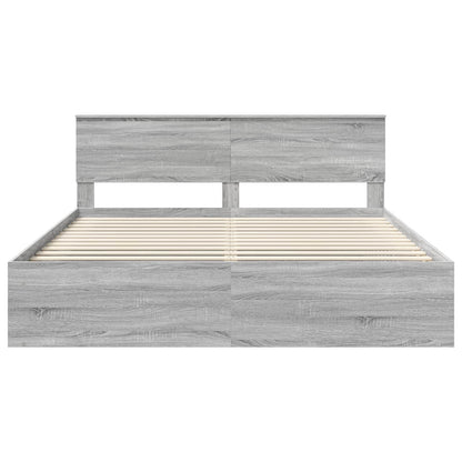 vidaXL Bettrahmen Graues Sonoma 180 x 200 cm Holzwerkstoff