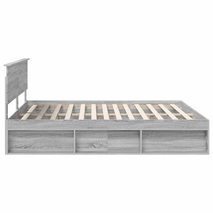vidaXL Bettrahmen Graues Sonoma 180 x 200 cm Holzwerkstoff