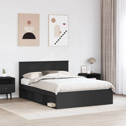 vidaXL Bettrahmen mit Kopfteil Schwarz 160 x 200 cm Holzwerkstoff