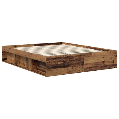 vidaXL Bettrahmen mit Kopfteil Altholz 160 x 200 cm Holzwerkstoff