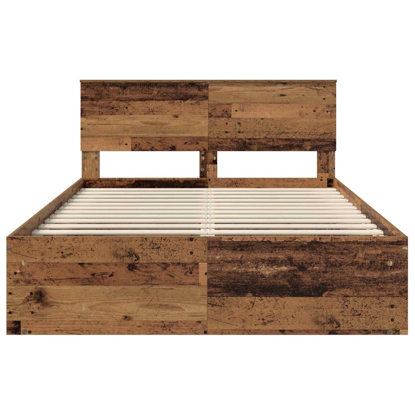 vidaXL Bettrahmen mit Kopfteil Altholz 160 x 200 cm Holzwerkstoff