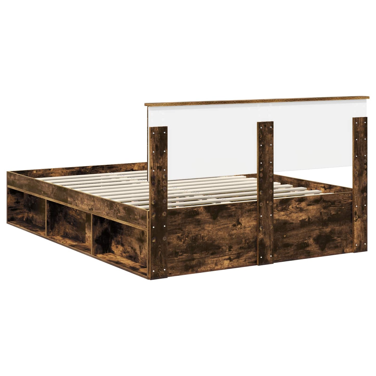 vidaXL Bettrahmen Geräucherte Eiche 150 x 200 cm Holzwerkstoff