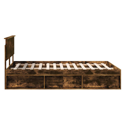 vidaXL Bettrahmen Geräucherte Eiche 150 x 200 cm Holzwerkstoff