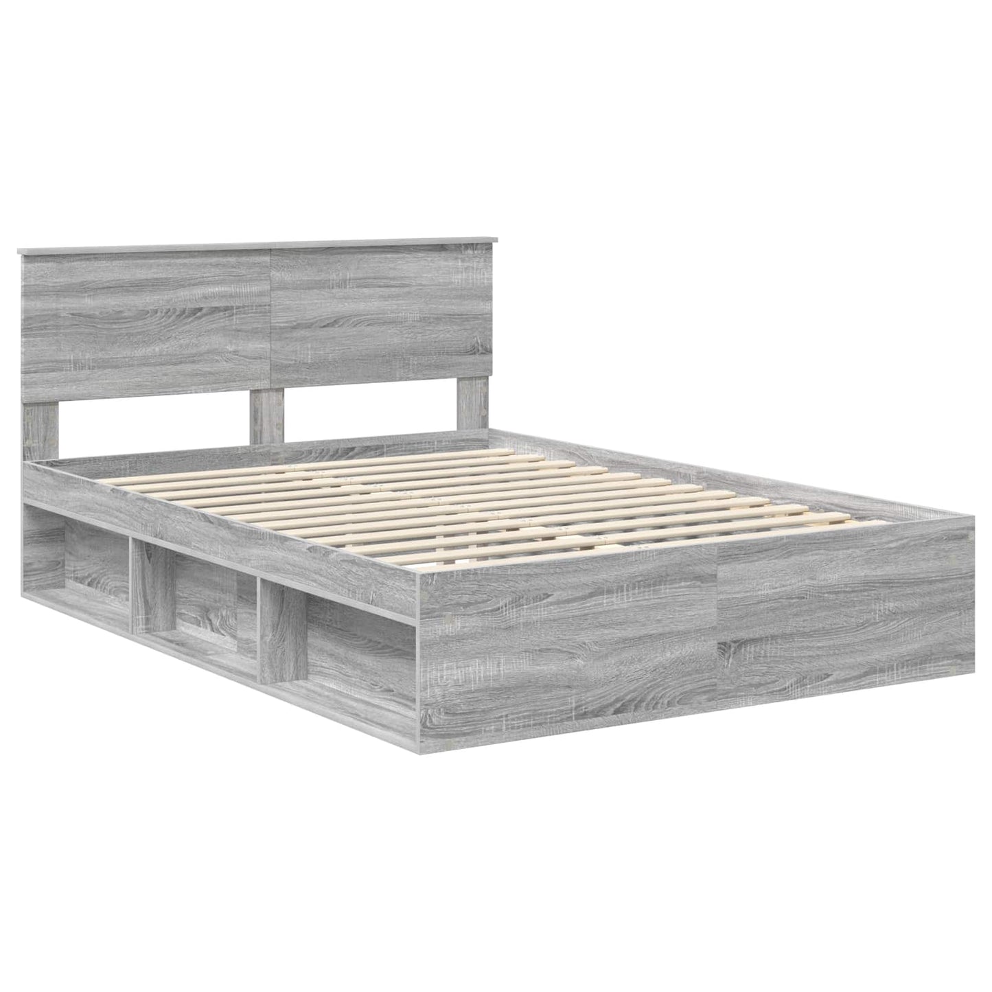 vidaXL Cadre de lit gris Sonoma 150 x 200 cm Bois d'ingénierie