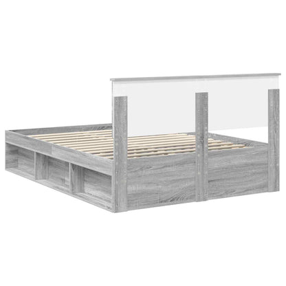 vidaXL Cadre de lit gris Sonoma 150 x 200 cm Bois d'ingénierie