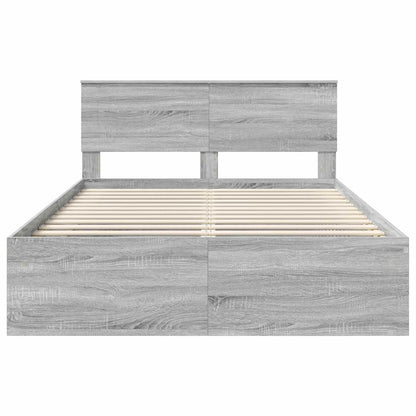 vidaXL Cadre de lit gris Sonoma 150 x 200 cm Bois d'ingénierie
