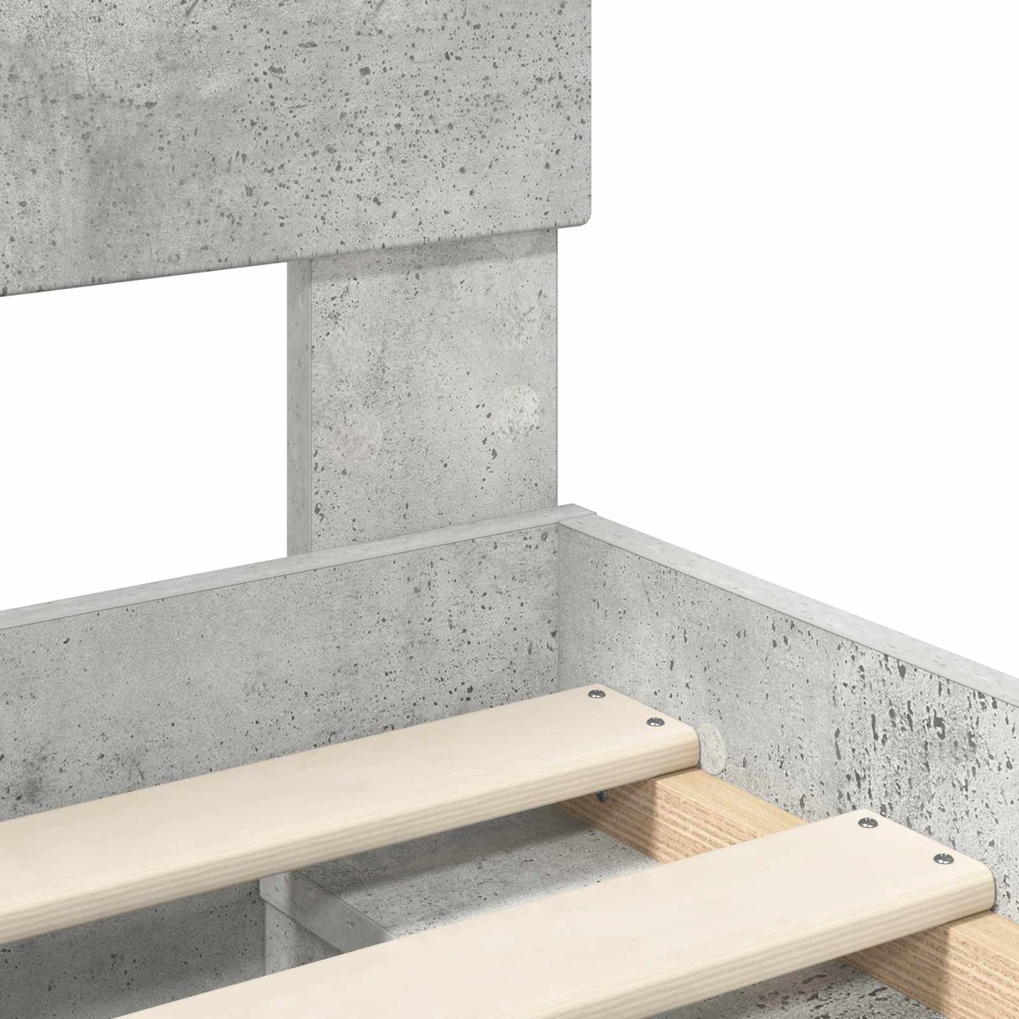 Bettrahmen mit Kopfteil Beton 140 x 190 cm Holzwerkstoff