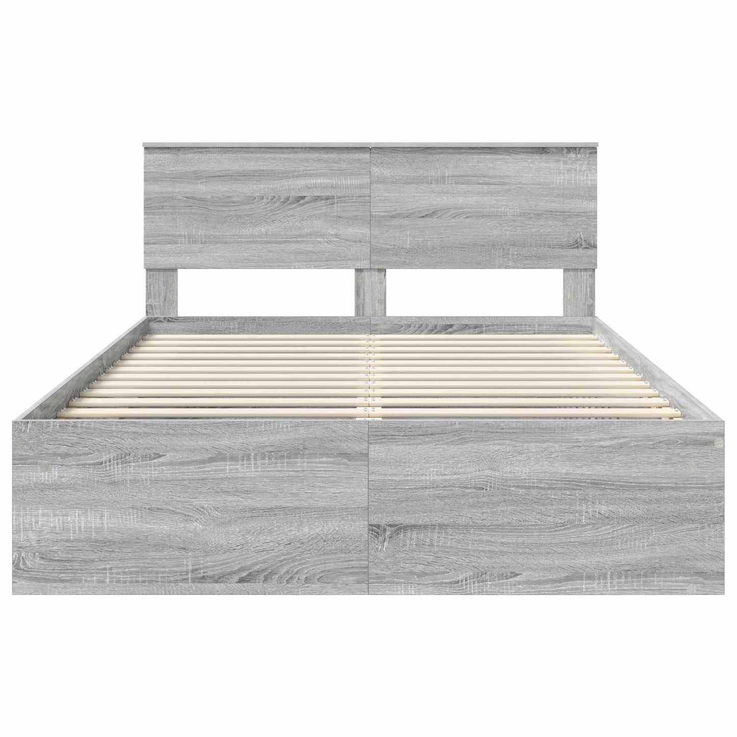 vidaXL Bettrahmen Graues Sonoma 140 x 190 cm Holzwerkstoff