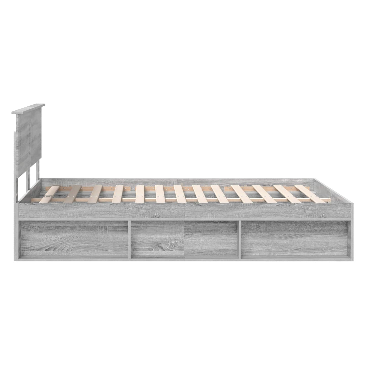 vidaXL Bettrahmen Graues Sonoma 140 x 190 cm Holzwerkstoff