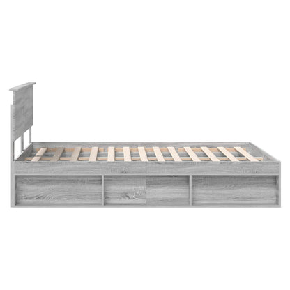 vidaXL Bettrahmen Graues Sonoma 140 x 190 cm Holzwerkstoff