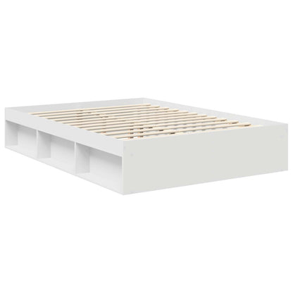 Bettrahmen mit Kopfteil Weiß 140 x 200 cm Holzwerkstoff