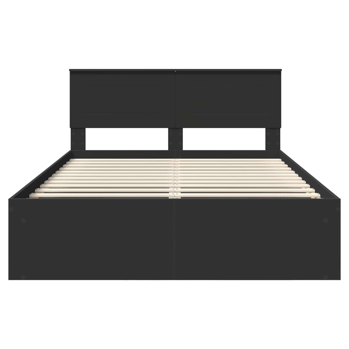 vidaXL Bettrahmen mit Kopfteil Schwarz 140 x 200 cm Holzwerkstoff