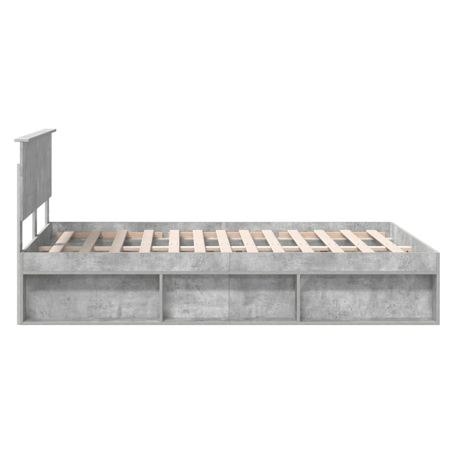 vidaXL Bettrahmen mit Kopfteil Beton 140 x 200 cm Holzwerkstoff