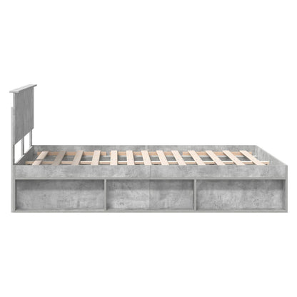 vidaXL Bettrahmen mit Kopfteil Beton 140 x 200 cm Holzwerkstoff