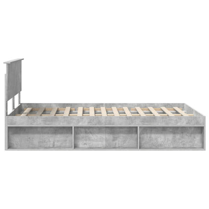 vidaXL Bettrahmen mit Kopfteil Beton Grau 135 x 190 cm Holzwerkstoff