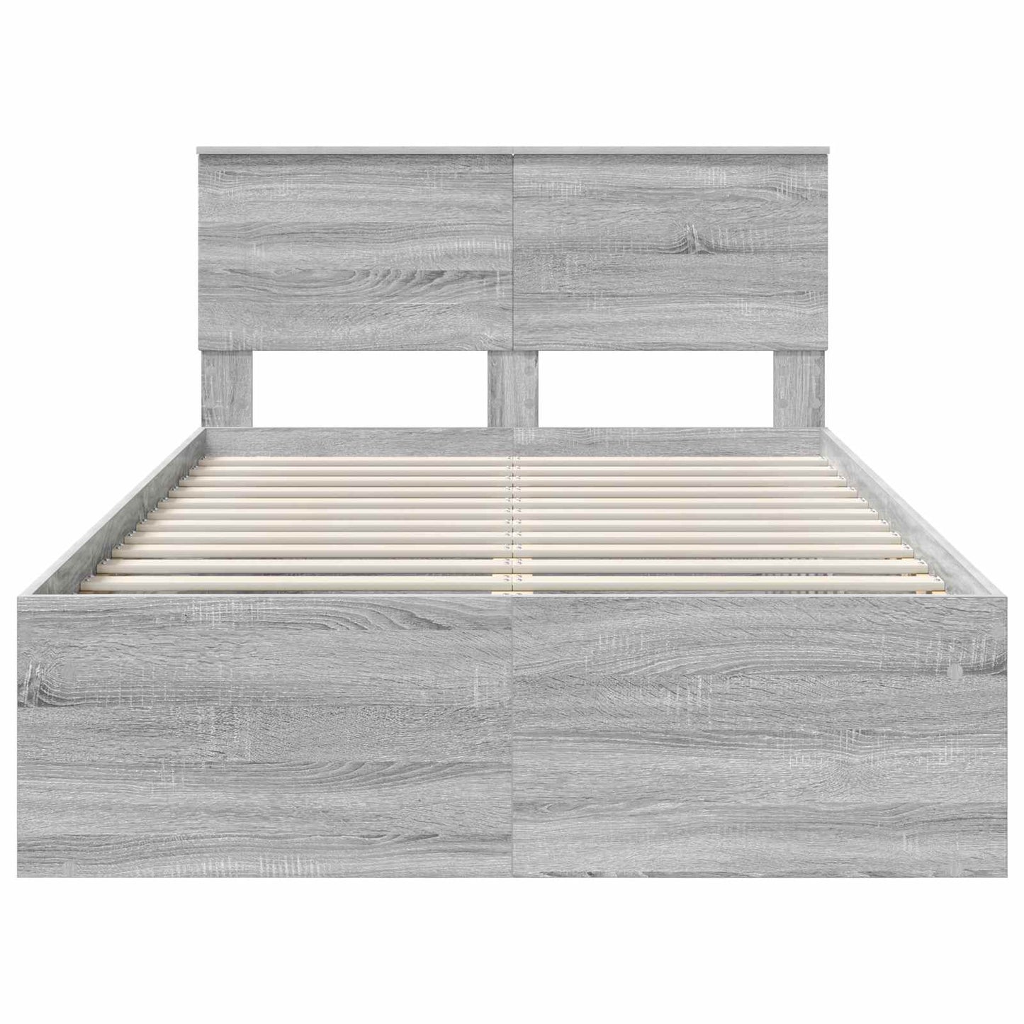 vidaXL Bettrahmen Graues Sonoma 135 x 190 cm Holzwerkstoff