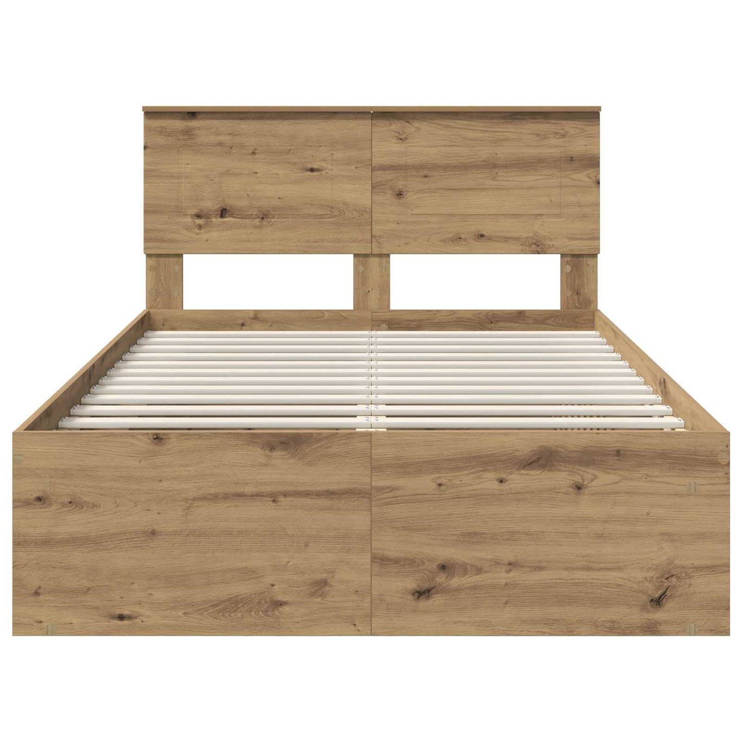 vidaXL Bettrahmen Kunsthandwerk Eiche 135 x 190 cm Holzwerkstoff