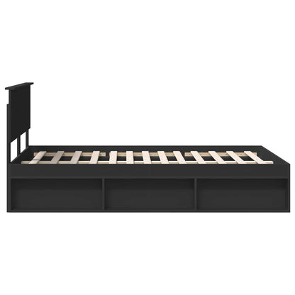 vidaXL Bettrahmen mit Kopfteil Schwarz 120 x 200 cm Holzwerkstoff