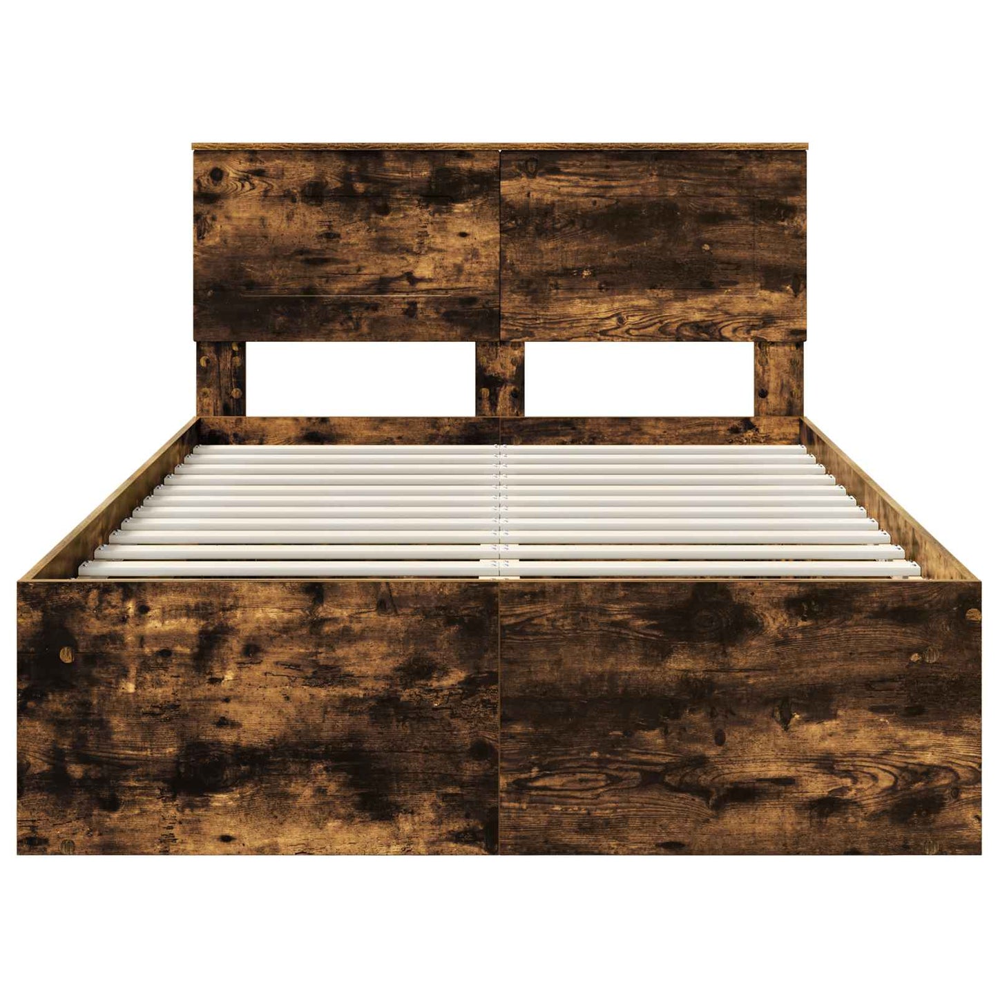 vidaXL Bettrahmen Geräucherte Eiche 120 x 200 cm Holzwerkstoff