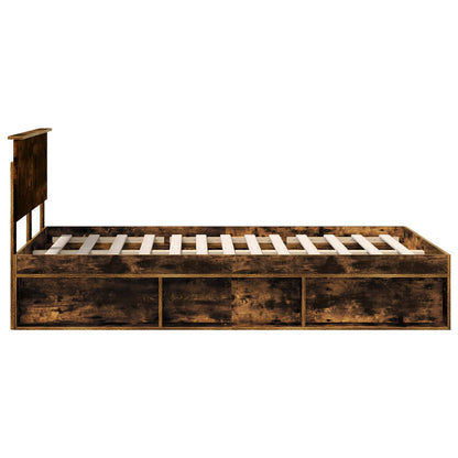vidaXL Bettrahmen Geräucherte Eiche 120 x 200 cm Holzwerkstoff