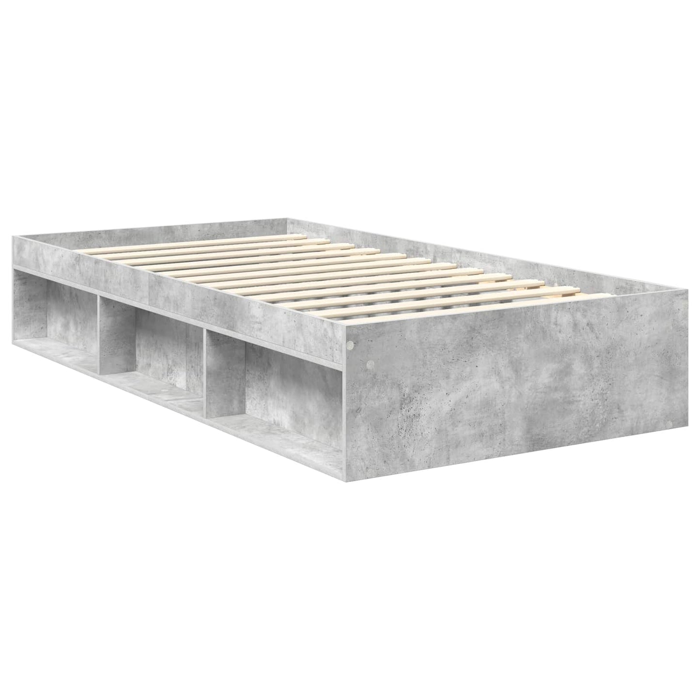 vidaXL Bettrahmen mit Kopfteil Beton Grau 100 x 200 cm Holzwerkstoff
