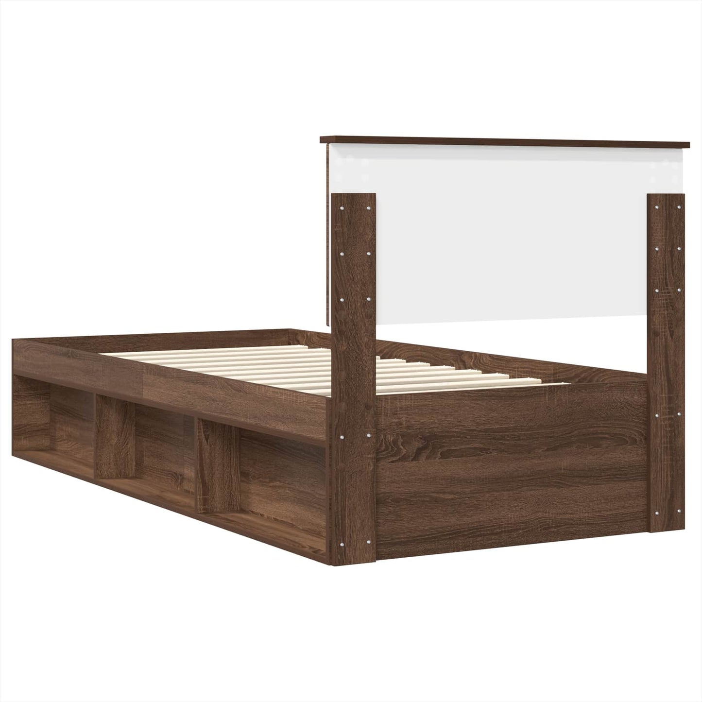 vidaXL Bettrahmen Braun Eichen-Optik 100 x 200 cm Holzwerkstoff