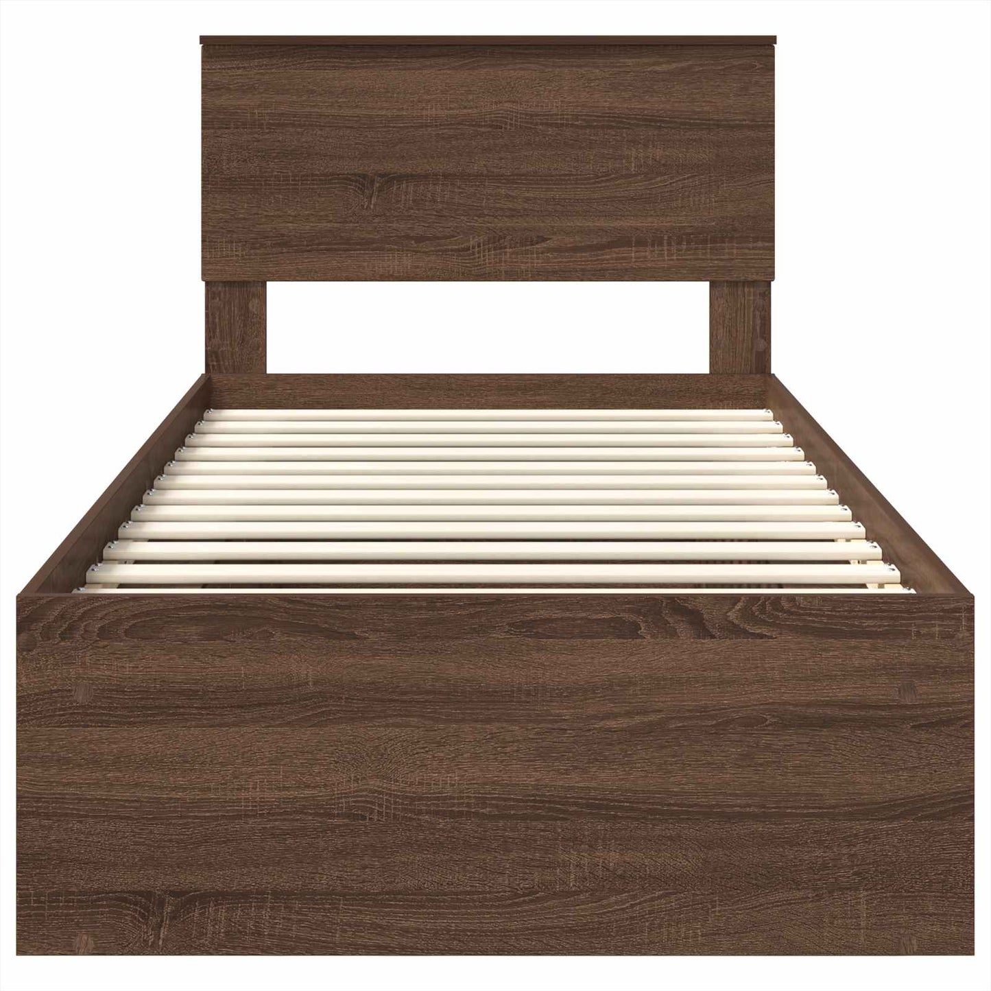 vidaXL Bettrahmen Braun Eichen-Optik 100 x 200 cm Holzwerkstoff