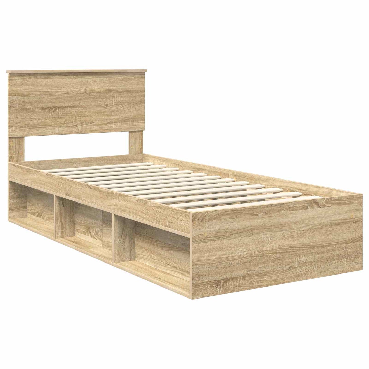 vidaXL Bettrahmen mit Kopfteil Sonoma 90 x 190 cm Holzwerkstoff