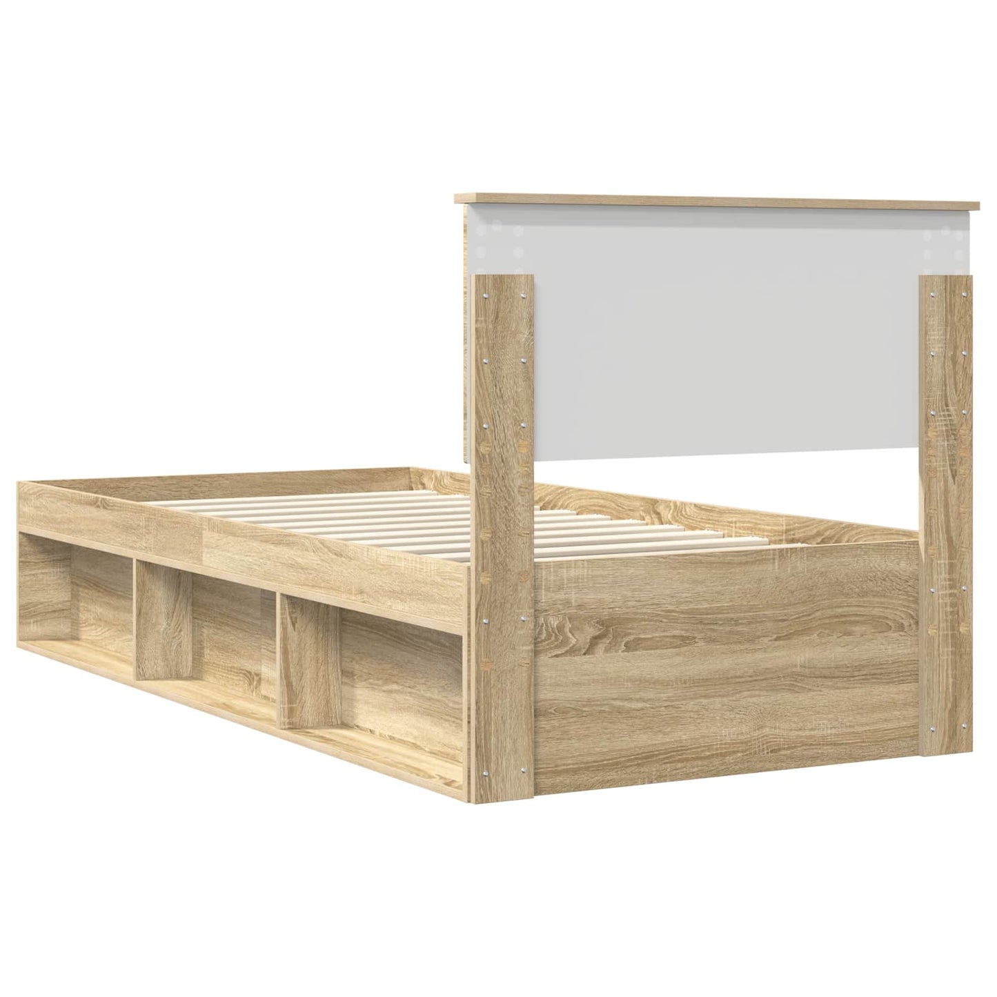 vidaXL Bettrahmen mit Kopfteil Sonoma 90 x 190 cm Holzwerkstoff