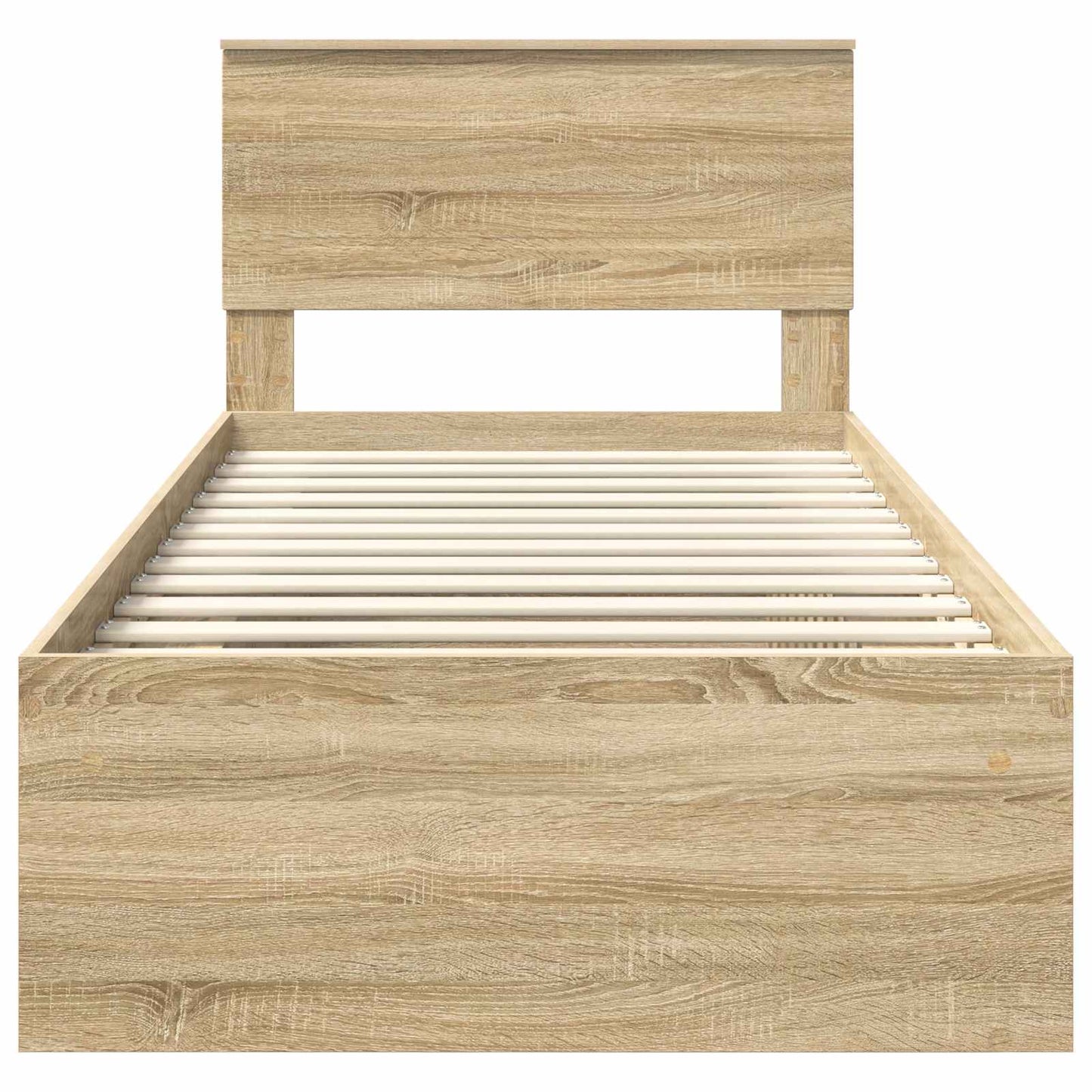 vidaXL Bettrahmen mit Kopfteil Sonoma 90 x 190 cm Holzwerkstoff
