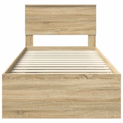 vidaXL Bettrahmen mit Kopfteil Sonoma 90 x 190 cm Holzwerkstoff