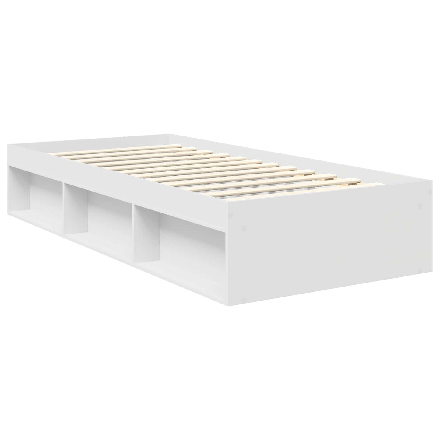 Bettrahmen mit Kopfteil Weiß 90 x 200 cm Holzwerkstoff
