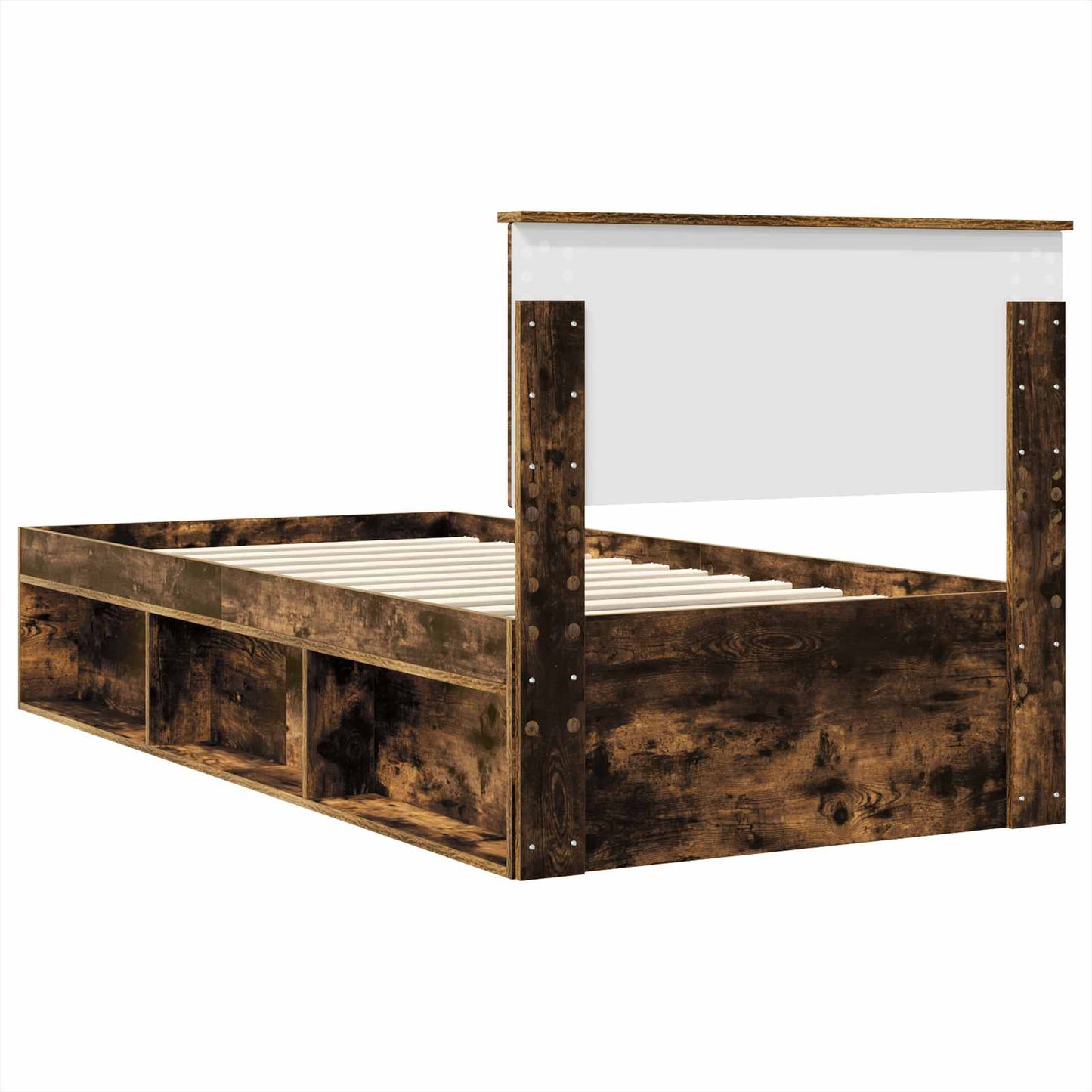 vidaXL Cadre de lit Chêne fumé 90 x 200 cm Bois d'ingénierie