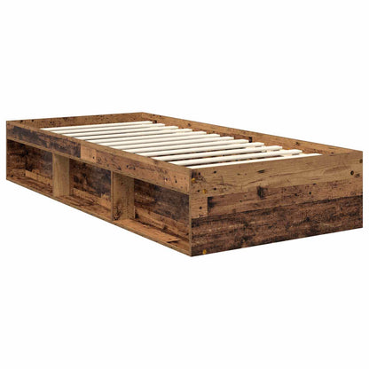 Bettrahmen mit Kopfteil Altholz 90 x 200 cm Holzwerkstoff