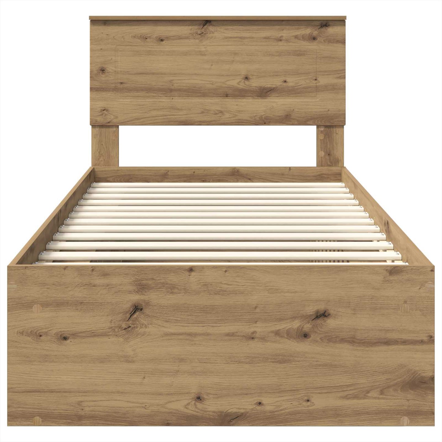 Bettrahmen Kunsthandwerk Eiche 90 x 200 cm Holzwerkstoff