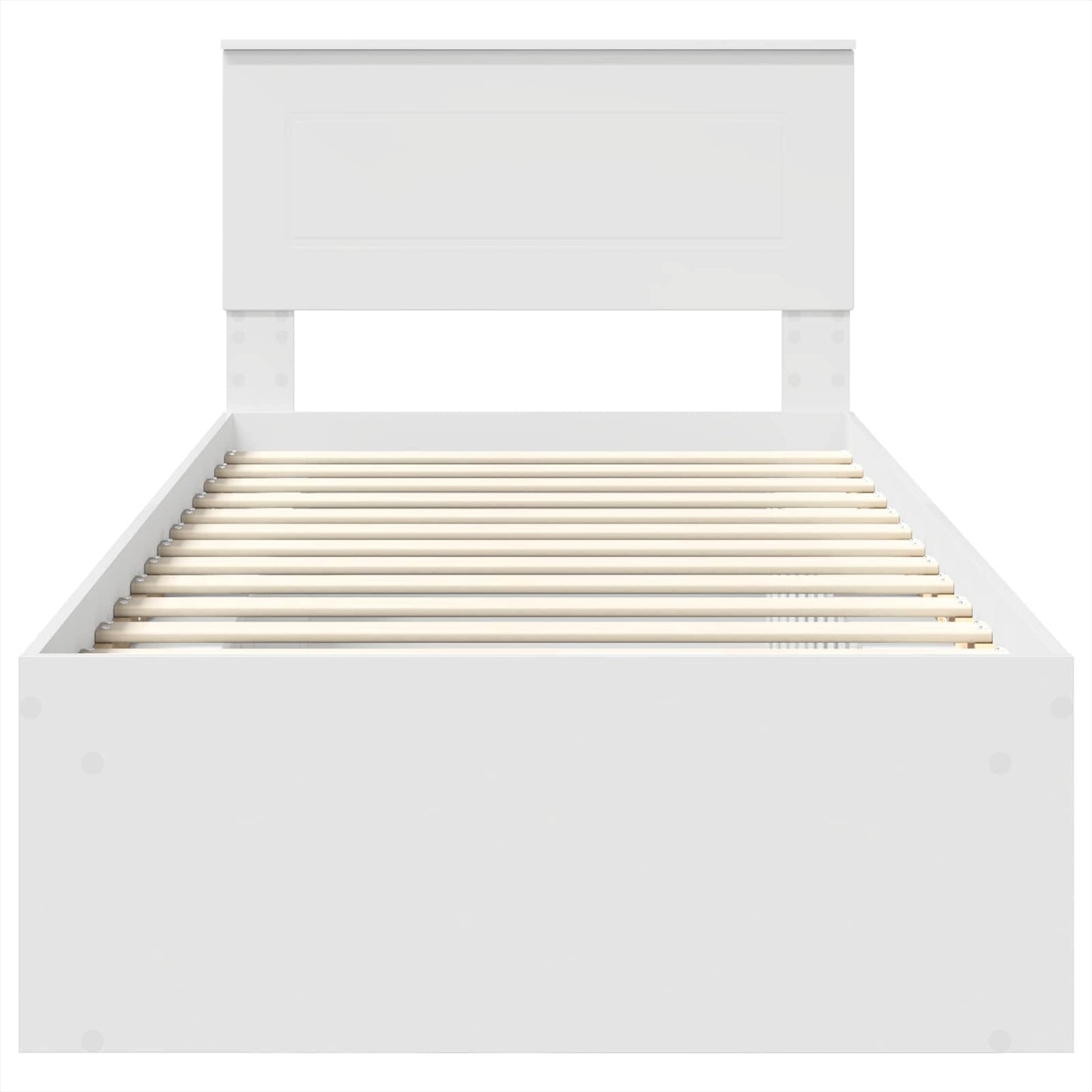 Bettrahmen mit Kopfteil Weiß 75 x 190 cm Holzwerkstoff