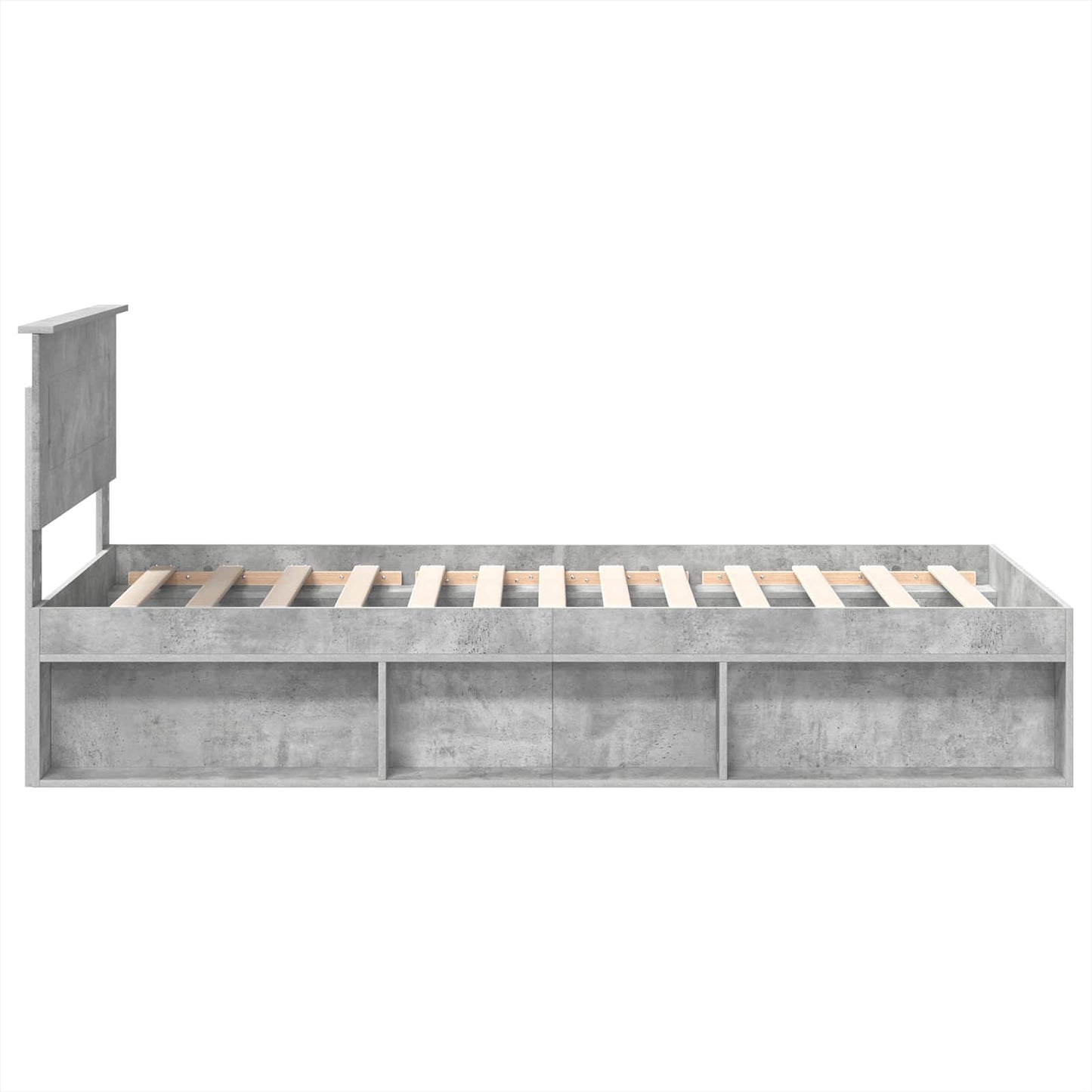 vidaXL Bettrahmen mit Kopfteil Beton Grau 75 x 190 cm Holzwerkstoff