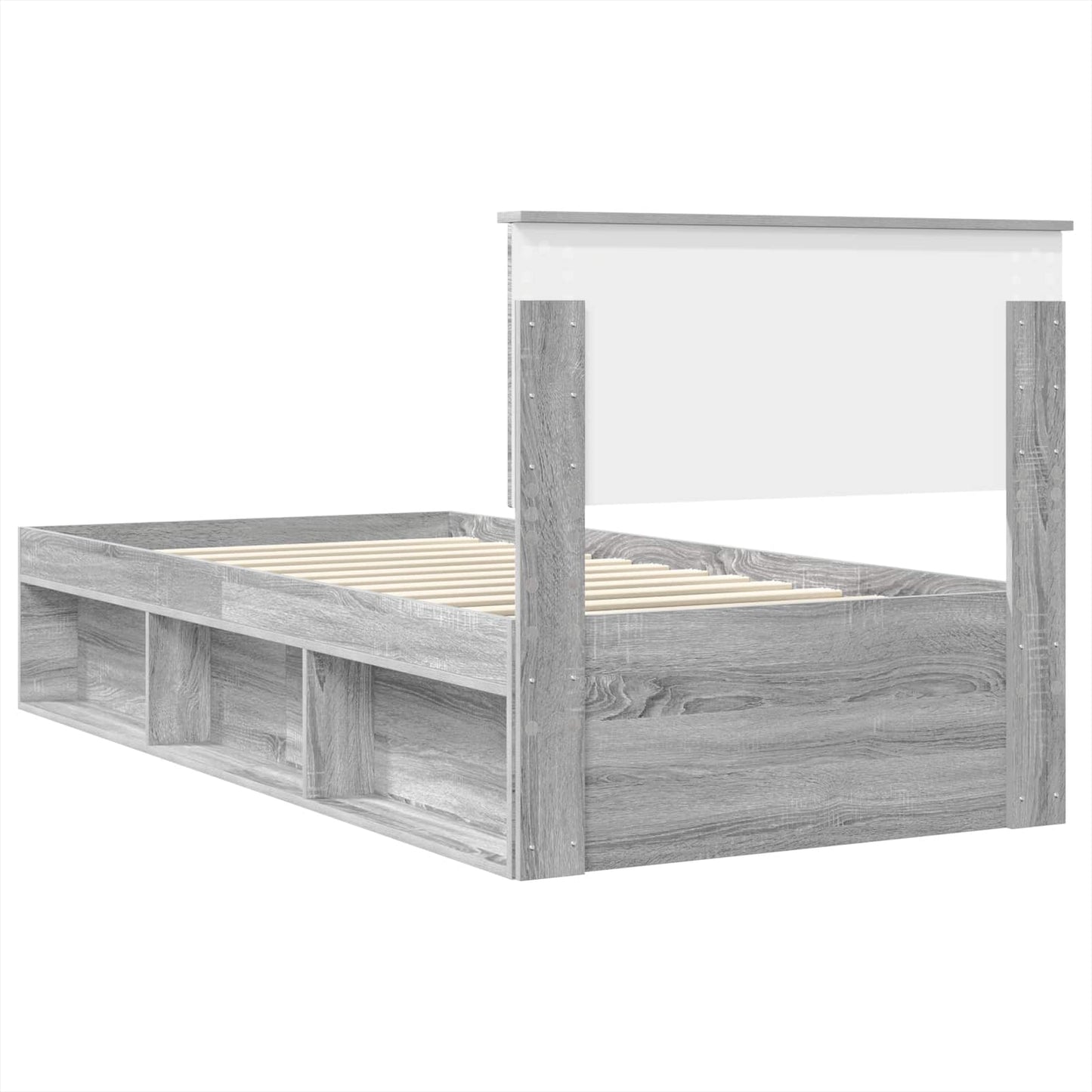 vidaXL Bettrahmen mit Kopfteil Graues Sonoma 75 x 190 cm Holzwerkstoff