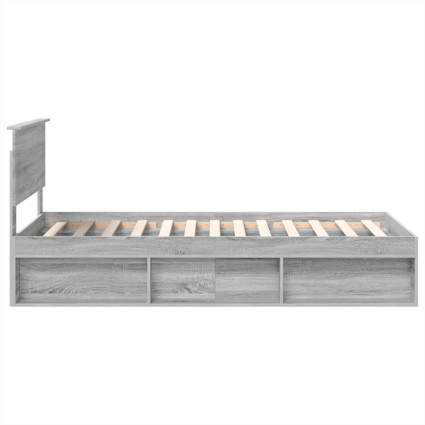 vidaXL Bettrahmen mit Kopfteil Graues Sonoma 75 x 190 cm Holzwerkstoff