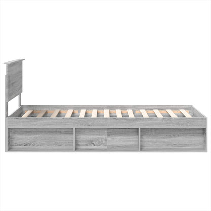 vidaXL Bettrahmen mit Kopfteil Graues Sonoma 75 x 190 cm Holzwerkstoff