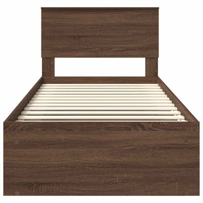 vidaXL Bettrahmen Braun Eichen-Optik 75 x 190 cm Holzwerkstoff