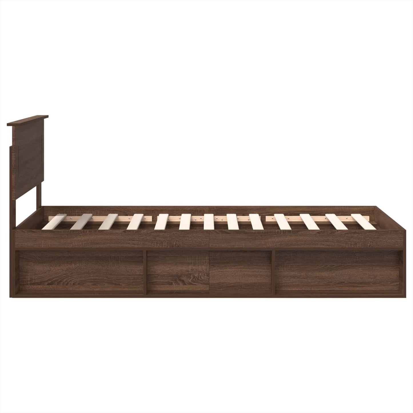 vidaXL Bettrahmen Braun Eichen-Optik 75 x 190 cm Holzwerkstoff