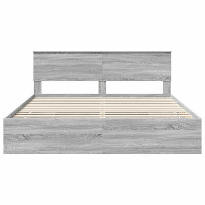 Bettrahmen Graues Sonoma 200 x 200 cm Ingenieurs Holz