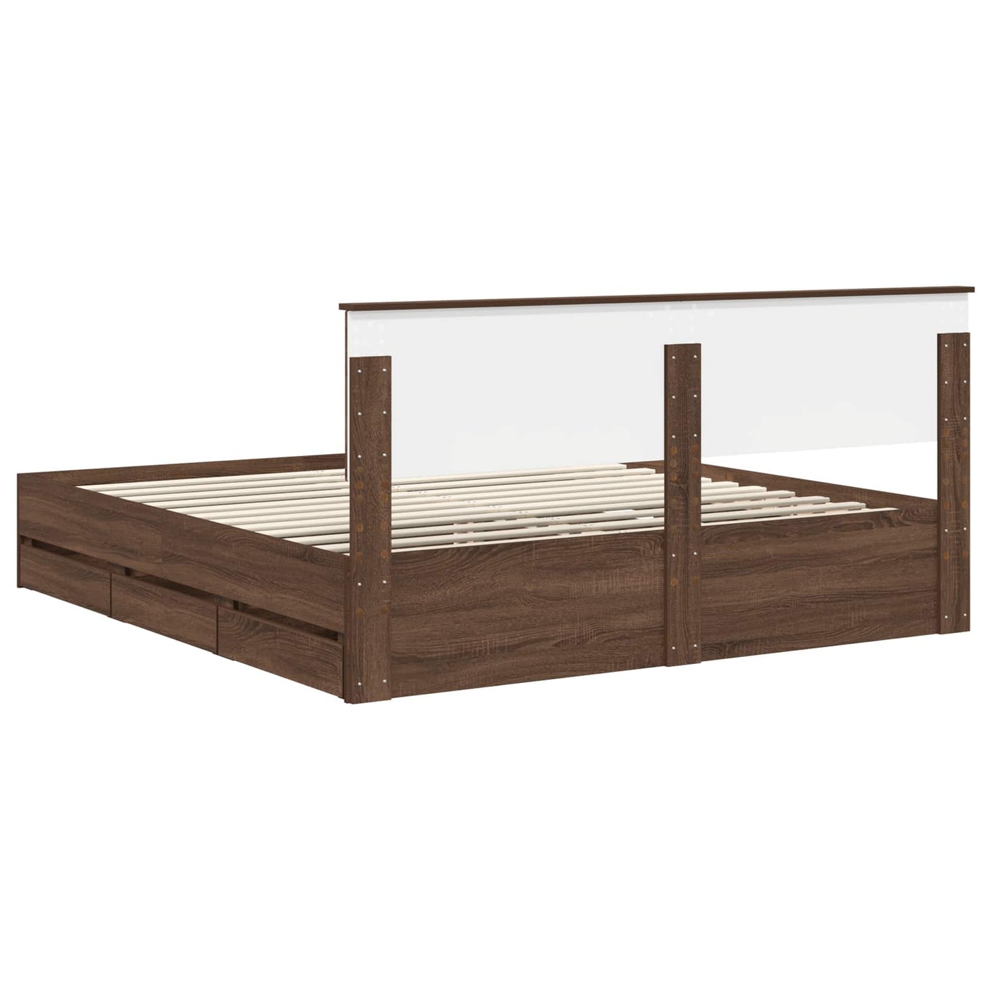 vidaXL Bettrahmen Braun Eichen-Optik 200 x 200 cm Ingenieurs Holz