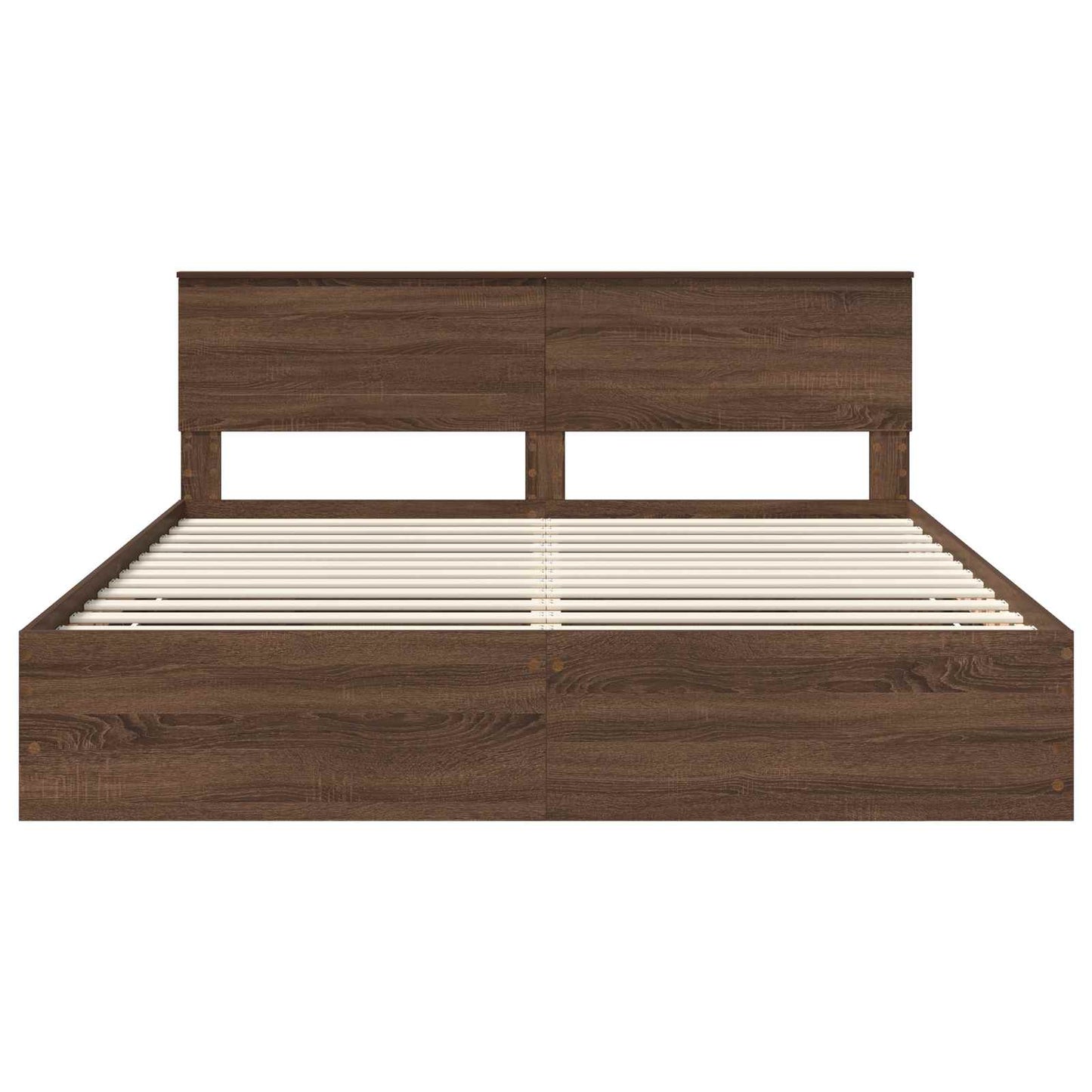 vidaXL Bettrahmen Braun Eichen-Optik 200 x 200 cm Ingenieurs Holz
