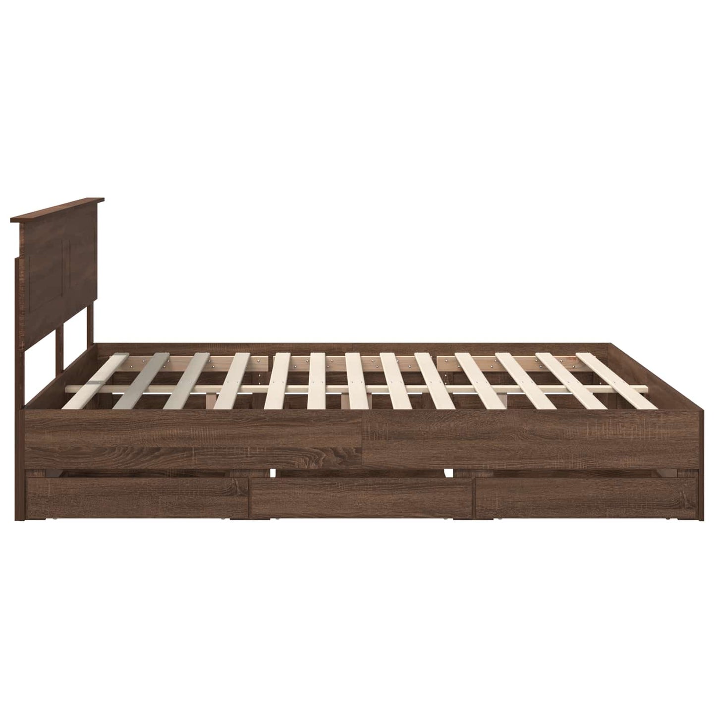 vidaXL Bettrahmen Braun Eichen-Optik 200 x 200 cm Ingenieurs Holz