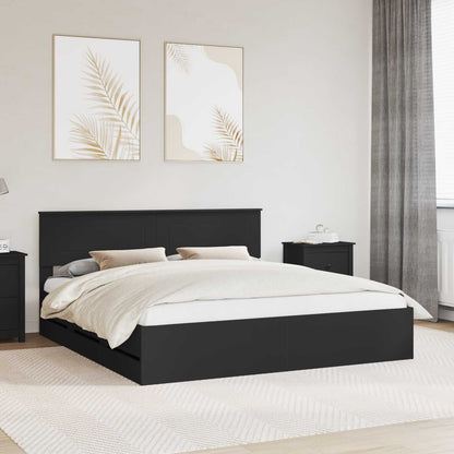 vidaXL Bettrahmen mit Schubladen Schwarz 180 x 200 cm Ingenieurs Holz