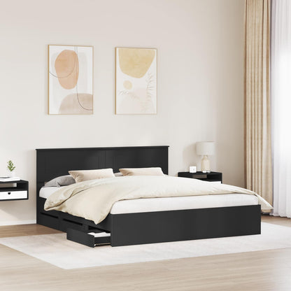 vidaXL Bettrahmen mit Schubladen Schwarz 180 x 200 cm Ingenieurs Holz
