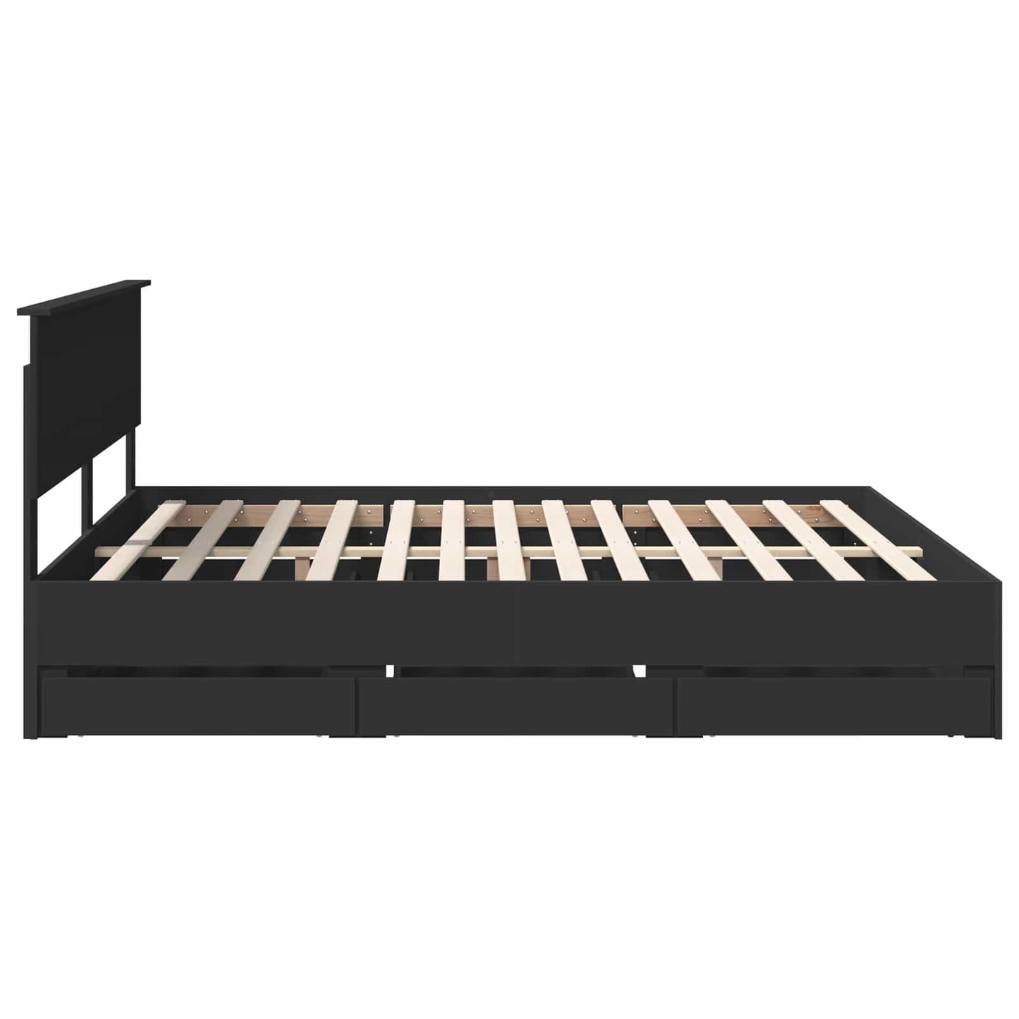 vidaXL Bettrahmen mit Schubladen Schwarz 180 x 200 cm Ingenieurs Holz
