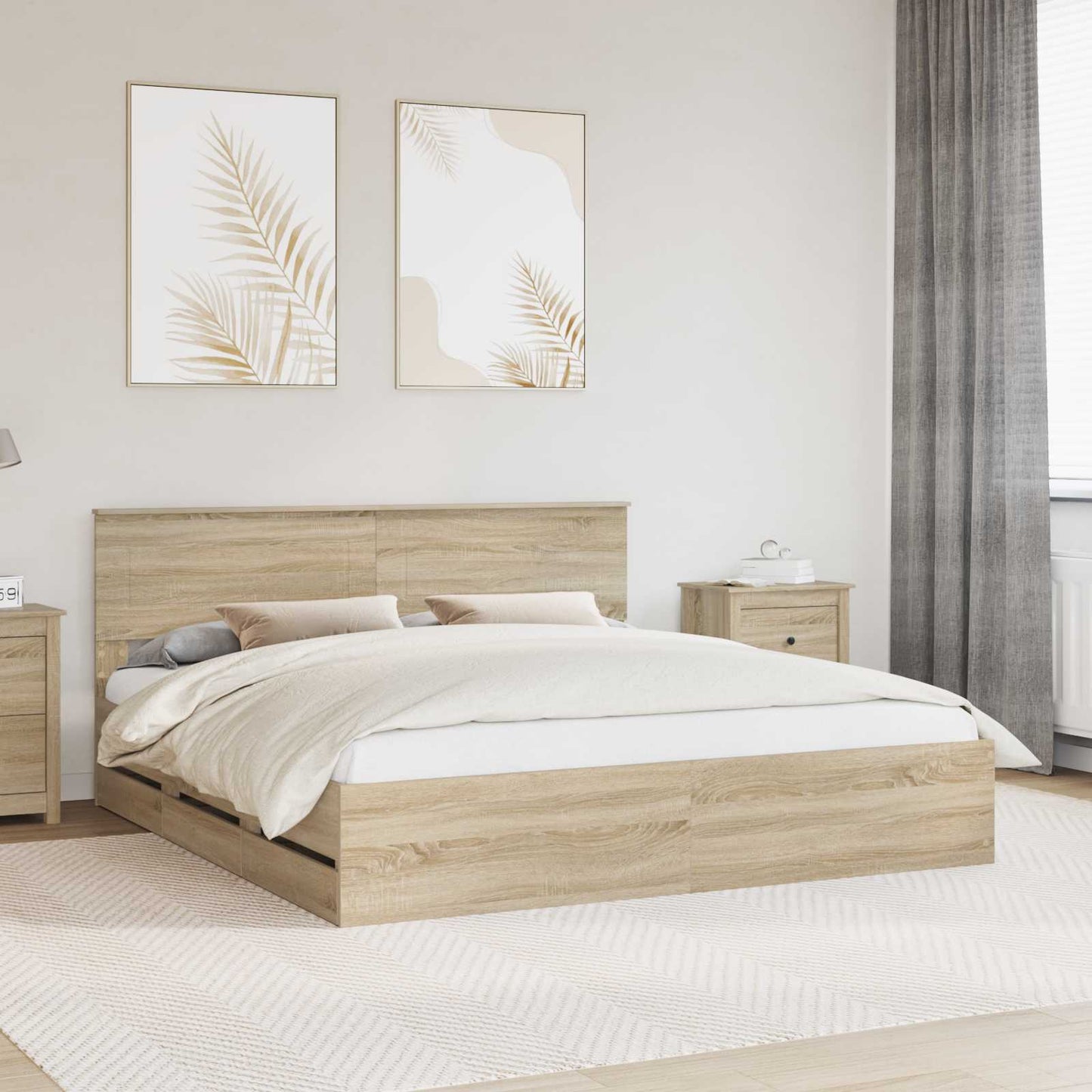 vidaXL Bettrahmen Sonoma-Eiche 180 x 200 cm Ingenieurs Holz